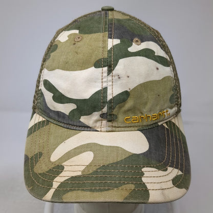 Carhartt Trucker Hat Green One Size Camo Mesh Back Snapback Embroidered Logo