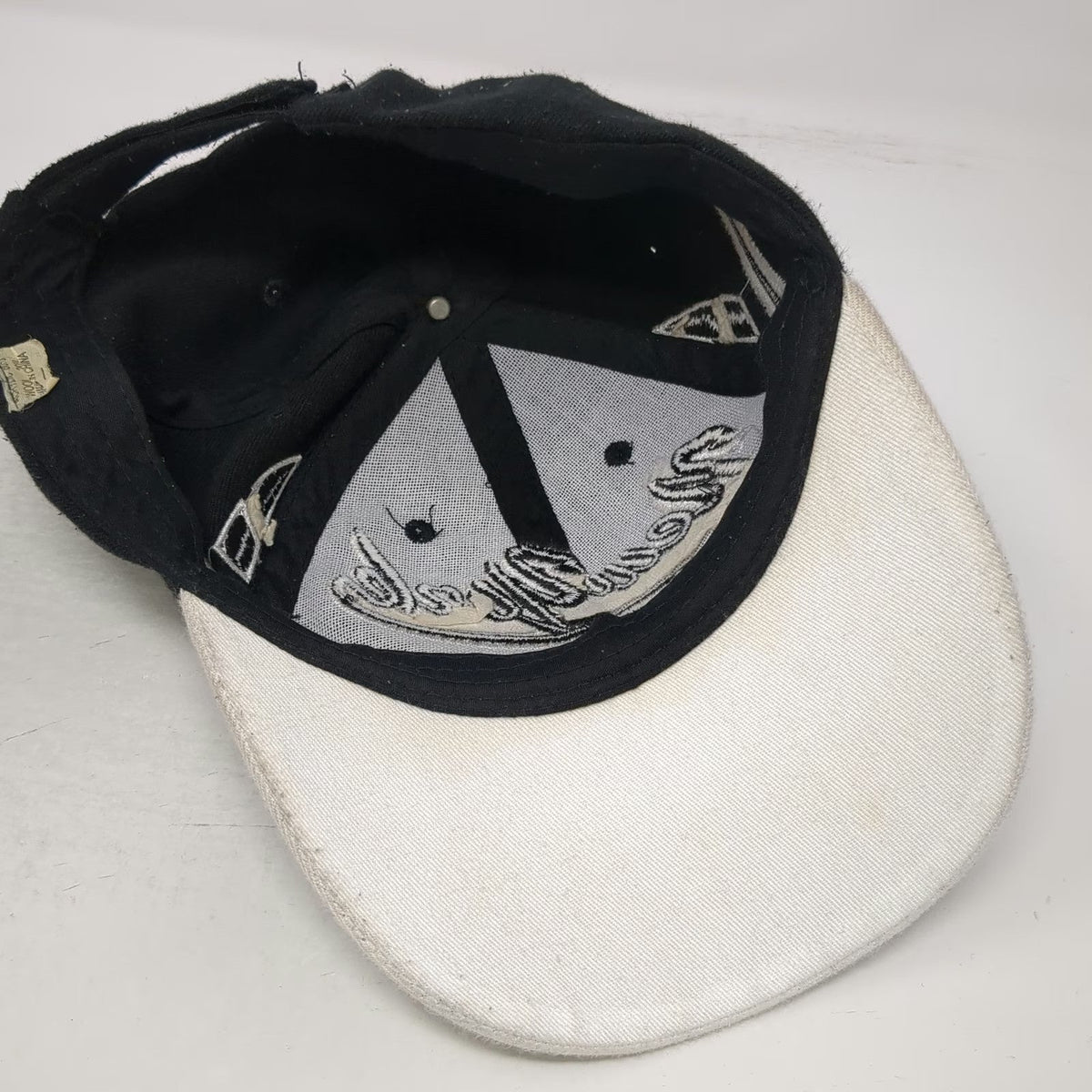 Black Baseball Cap One Size Embroidered New York City Contrast Brim Script Hat