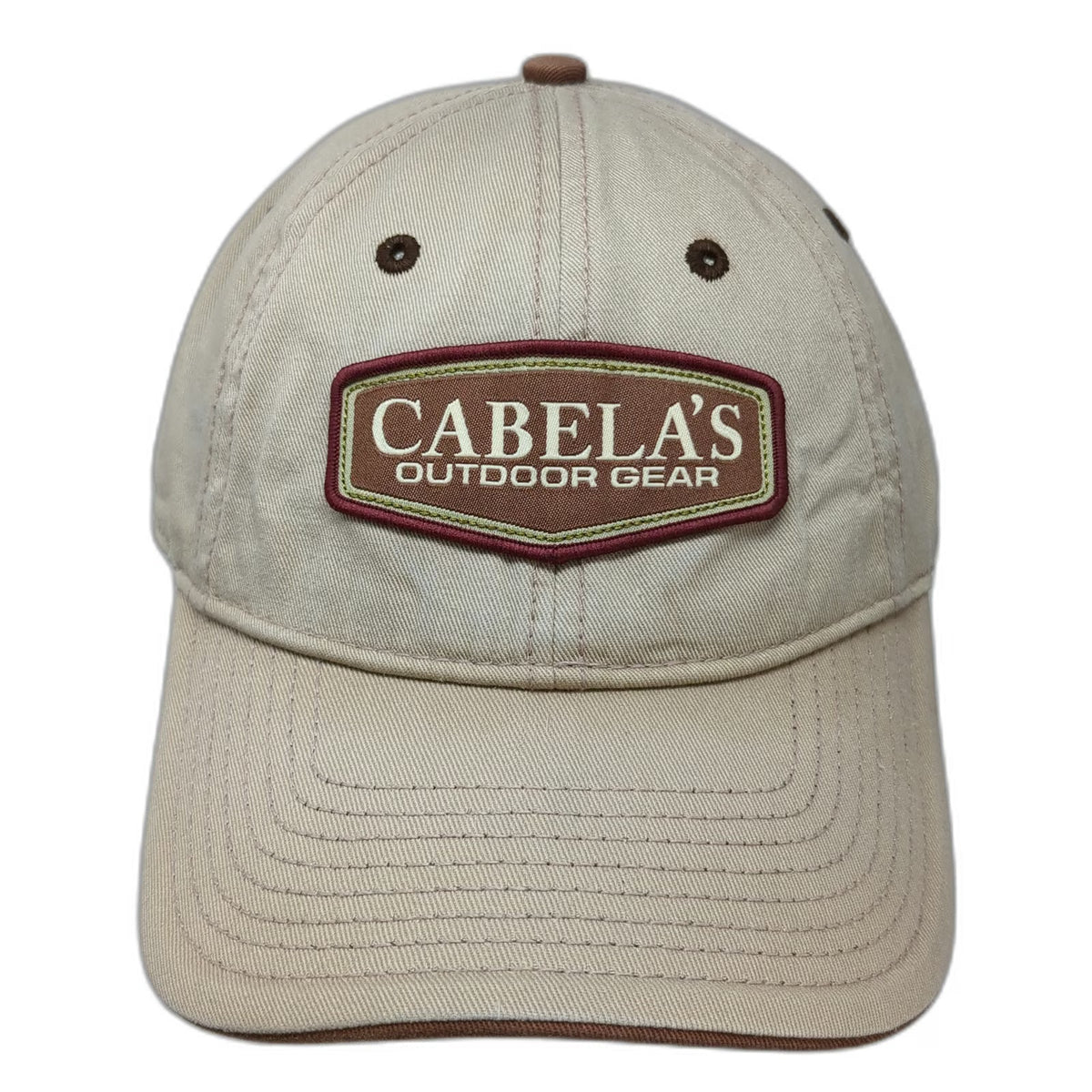 Cabela's Baseball Cap Beige Brown One Size 1961 Outdoor Gear Slideback Logo Hat