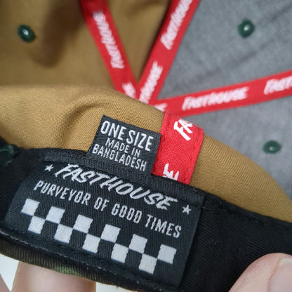 Fasthouse Snapback Hat Green One Size Camo Haulin Ass Flat Bill Patch Moto