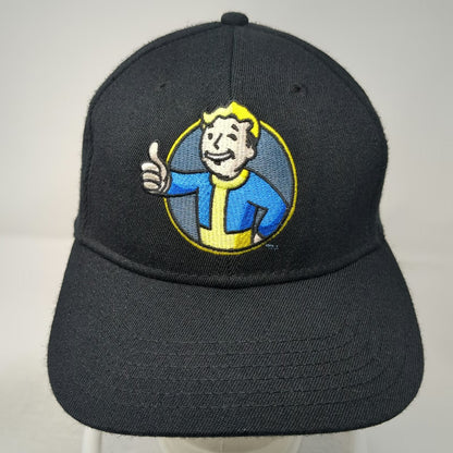 Bethesda Fallout Baseball Cap Black One Size Vault Boy Graphic Stretch Fit Hat