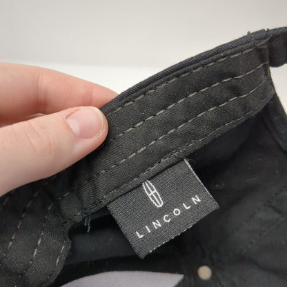 Lincoln Slideback Hat Black 58cm Adjustable Embroidered 6 Panel Solid