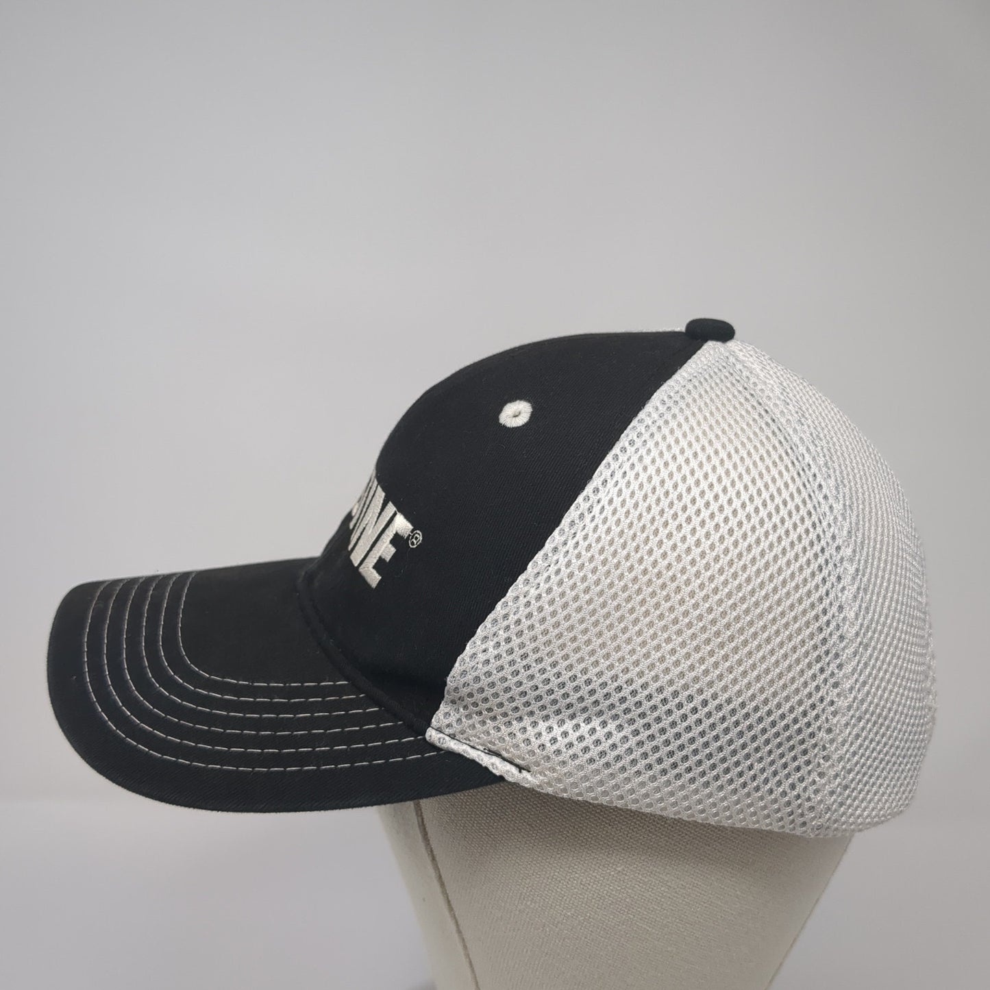Stine Strapback Mesh Back Hat Black One Size Adjustable Embroidered