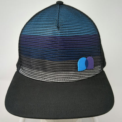 Outdoor Cap Trucker Hat Black One Size Gradient Mesh Snapback Flat Bill Hat