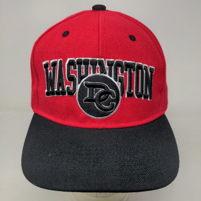 USA Brand Men's Snapback Hat Red Adjustable Embroidered Washington DC Logo