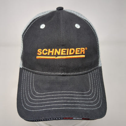Schneider Strapback Trucker Hat Black OSFA Mesh Back Embroidered