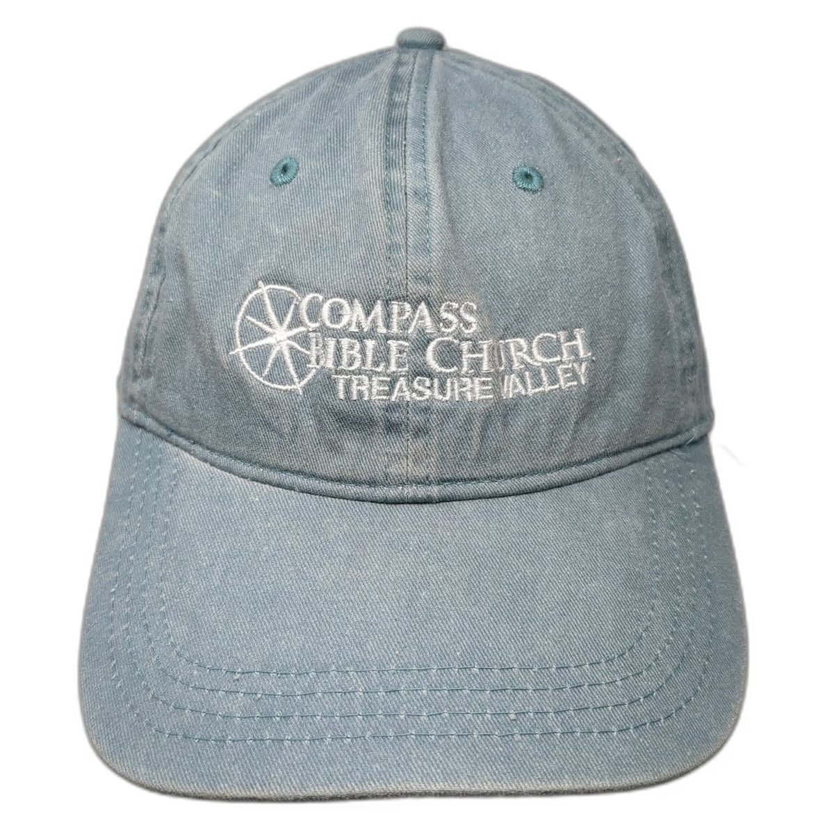 Authentic Pigment Baseball Cap Blue One Size Compass Bible Church Slideback Hat