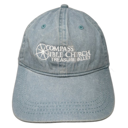 Authentic Pigment Baseball Cap Blue One Size Compass Bible Church Slideback Hat