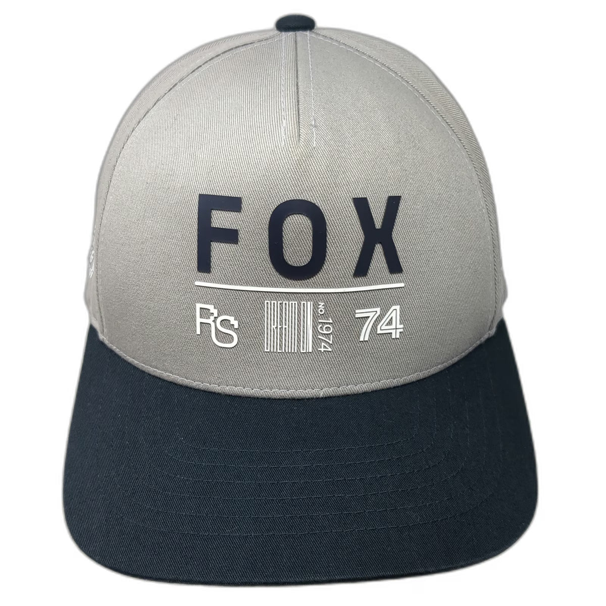 Fox 5 Panel Hat Gray Black One Size Snapback Cotton Graphic MX MFG Logo Motor
