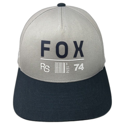 Fox 5 Panel Hat Gray Black One Size Snapback Cotton Graphic MX MFG Logo Motor