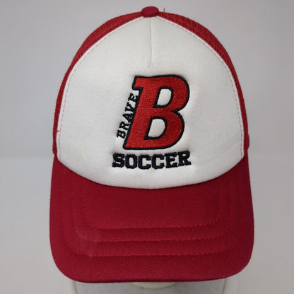 Brave Soccer Snapback Mesh Back Trucker Hat Red One Size Port Authority