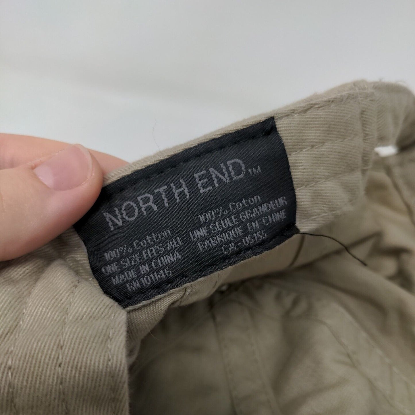 Exp. Slideback Hat Tan OSFA Adjustable Embroidered North End 6 Panel Cotton