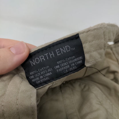 Exp. Slideback Hat Tan OSFA Adjustable Embroidered North End 6 Panel Cotton