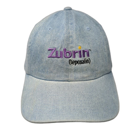 Toppers Baseball Cap Blue One Size Denim Embroidered Zubrin Logo Adjustable Hat