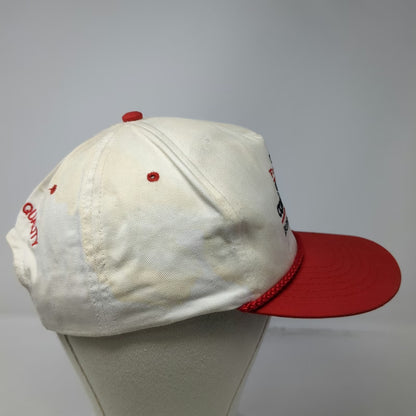 R.C.C. 5 Panel White Red Hat Firestone Master Contractor 1997 Rope Brim Vintage