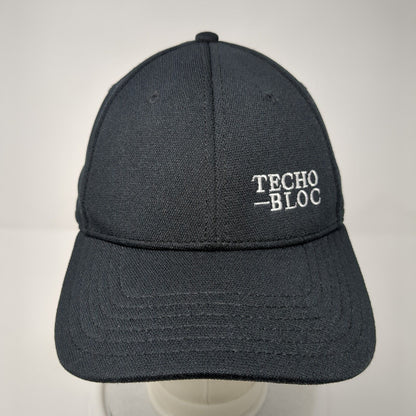 Techo-Bloc Strapback Hat Black One Size Adjustable Embroidered 6 Panel
