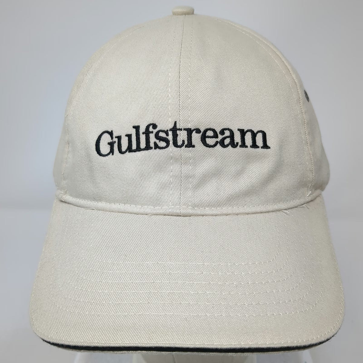 Gulfstream Baseball Cap Brown Black One Size Slideback Cotton Embroidered Hat