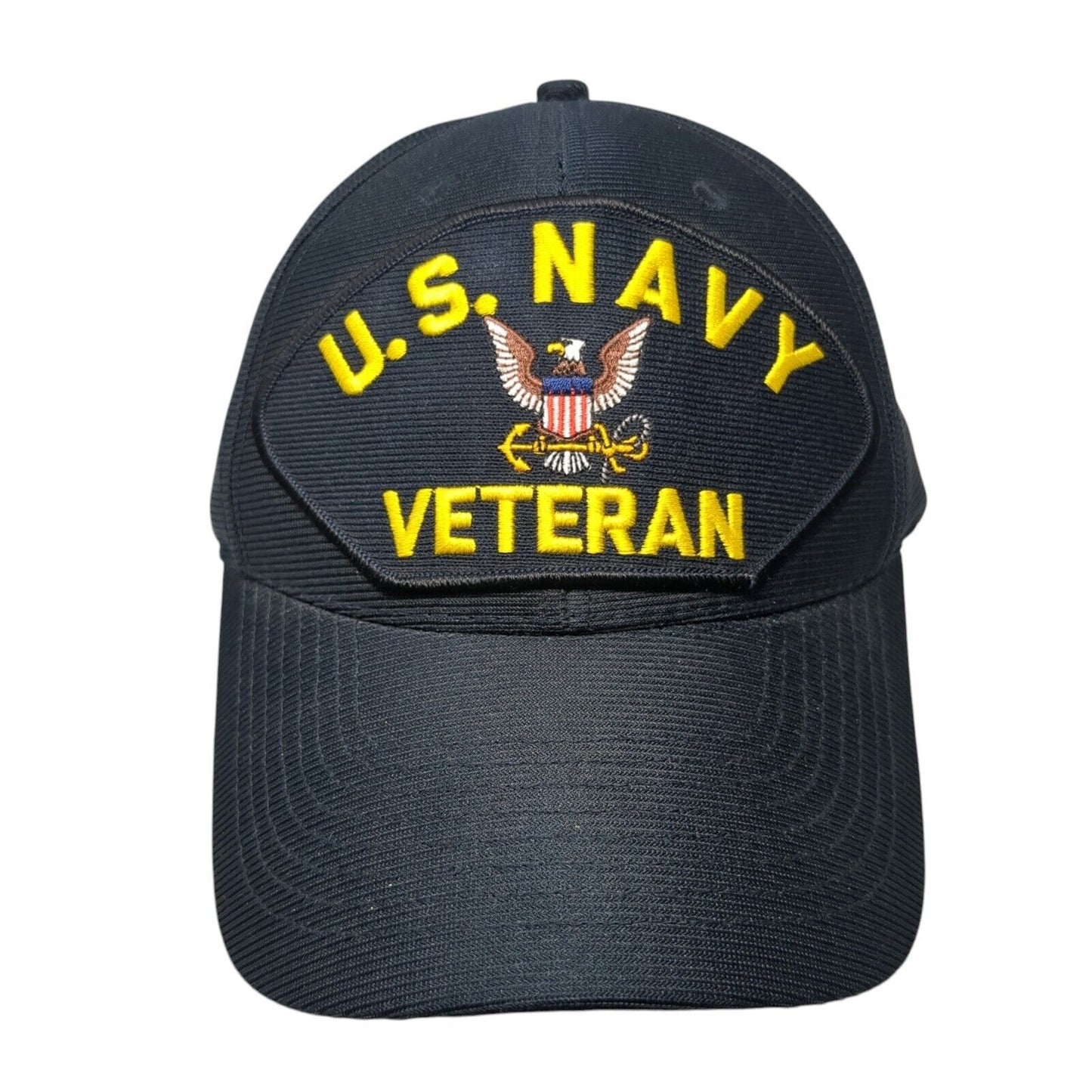 U.S. Navy Veteran Snapback Hat Blue One Size Adjustable Embroidered Eagle Crest