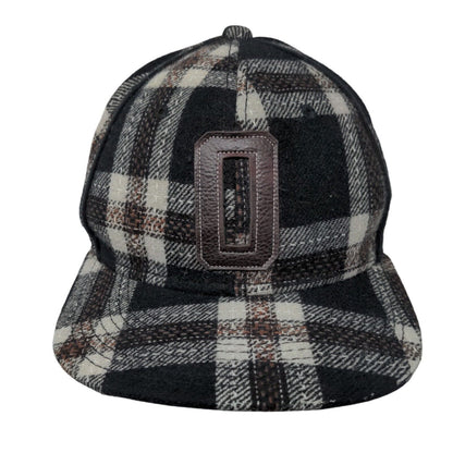 Obey Fitted Hat Multicolor S/M Plaid Embroidered Vented Holes 6 Panel