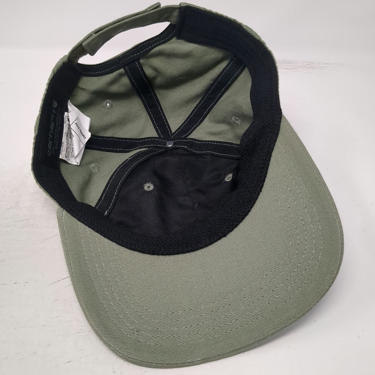 Carhartt Baseball Cap Green One Size Canvas Logo Patch Strapback Workwear Hat