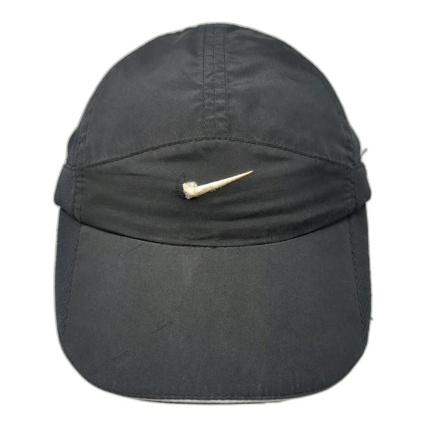 Nike Baseball Cap Black One Size Mesh Fit Dry Performance Swoosh Strapback Hat