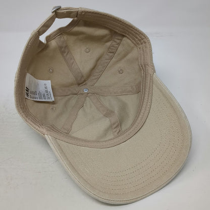 H&M Baseball Cap Beige L Adjustable Slideback Strap 100% Cotton Plain Solid Hat
