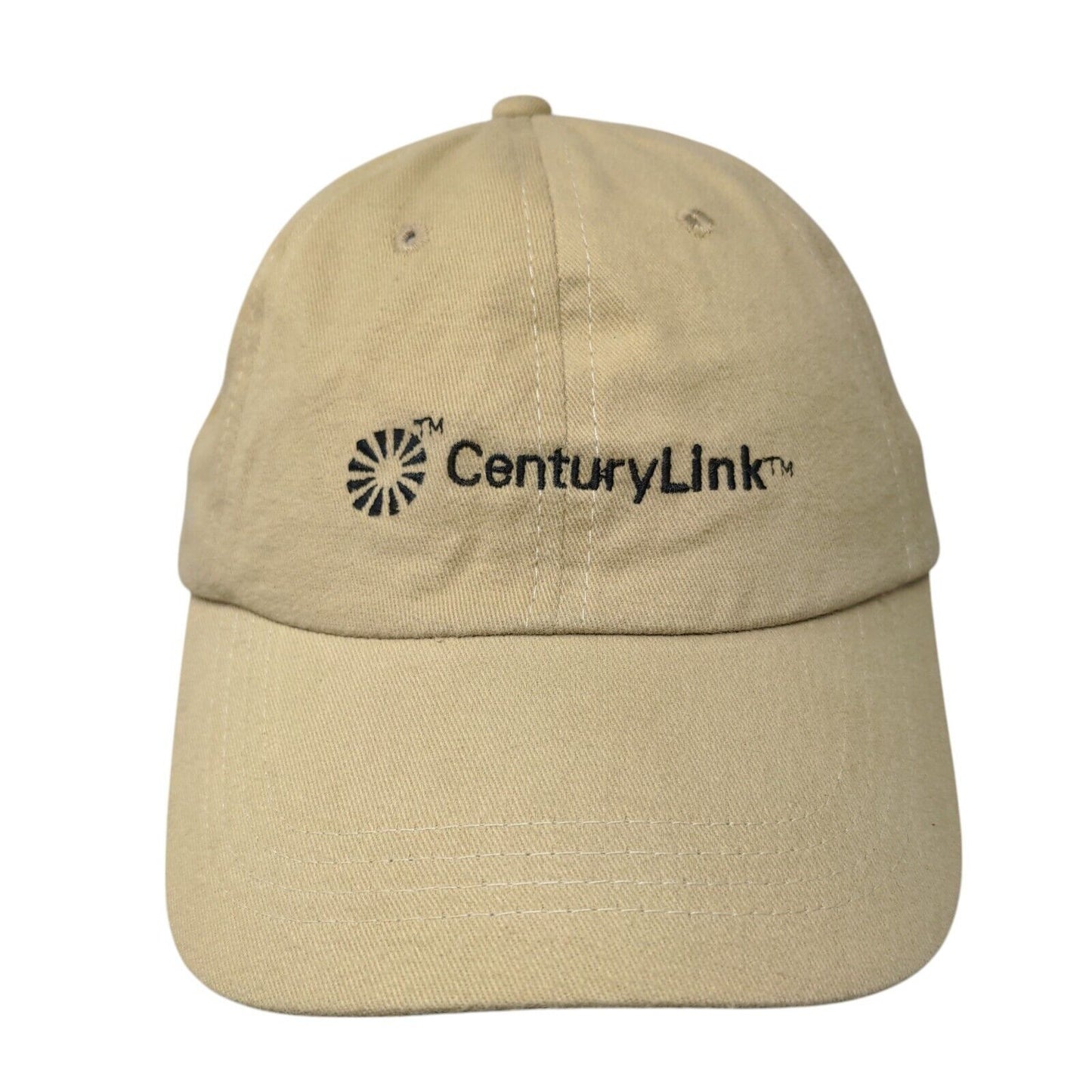 Century Link Strapback Hat Tan One Size Adjustable Embroidered 6 Panel