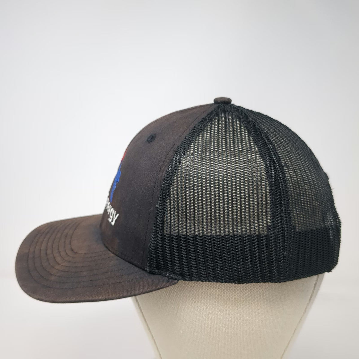 Richardson Trucker Hat Black Size Small AztecEnergy Mesh Snapback Logo Work