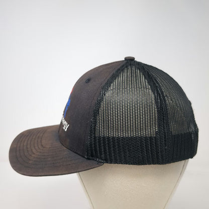 Richardson Trucker Hat Black Size Small AztecEnergy Mesh Snapback Logo Work