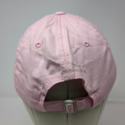 Decky Baseball Cap Pink OSFM Blue Geometric Logo Cotton Slideback Hat Adjustable