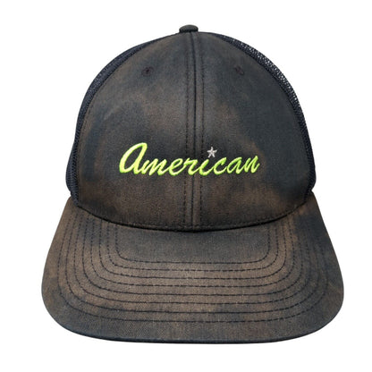 American Snapback Mesh Back Trucker Hat Black One Size Richardson