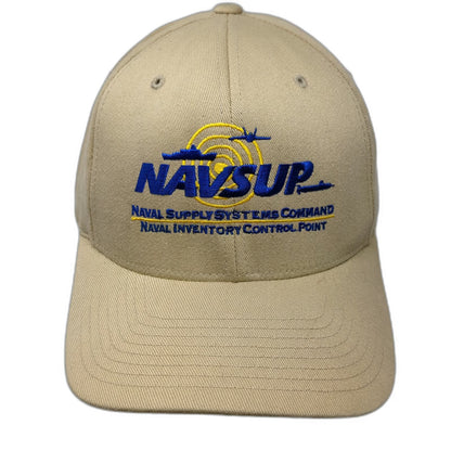 Flexfit Baseball Cap Beige XL NAVSUP Naval Supply Systems Command Fitted hat