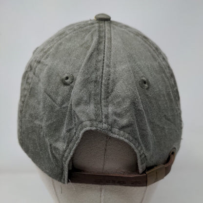 Monogram Slideback Hat Green One Size Embroidered Leather Strap Adams