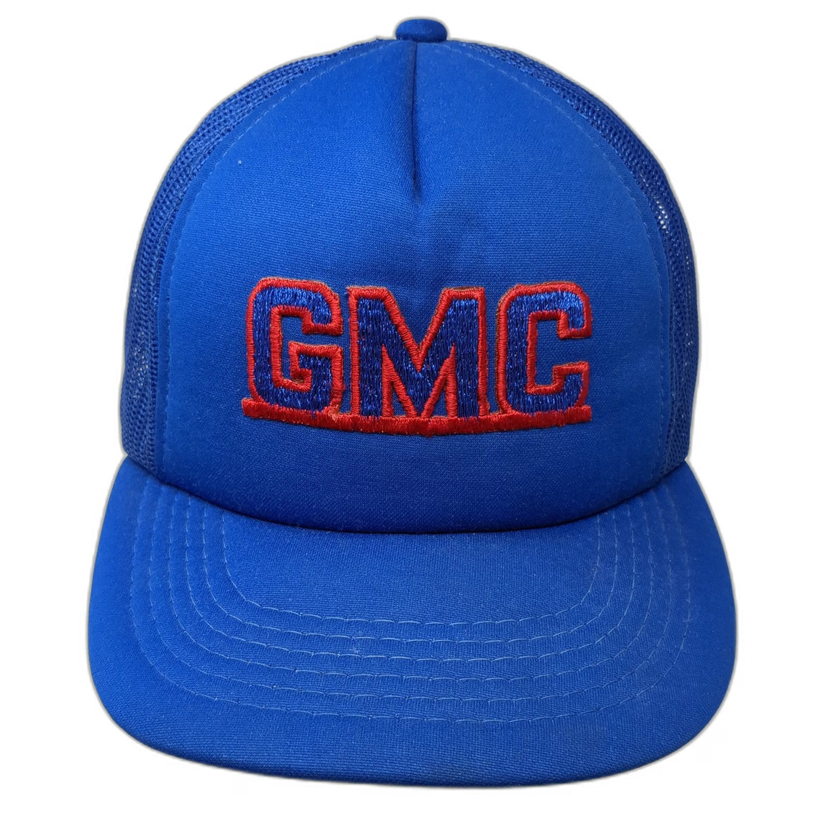 Mona GMC Trucker Hat Blue Red One Size Mesh Back Snapback Embroidered Logo