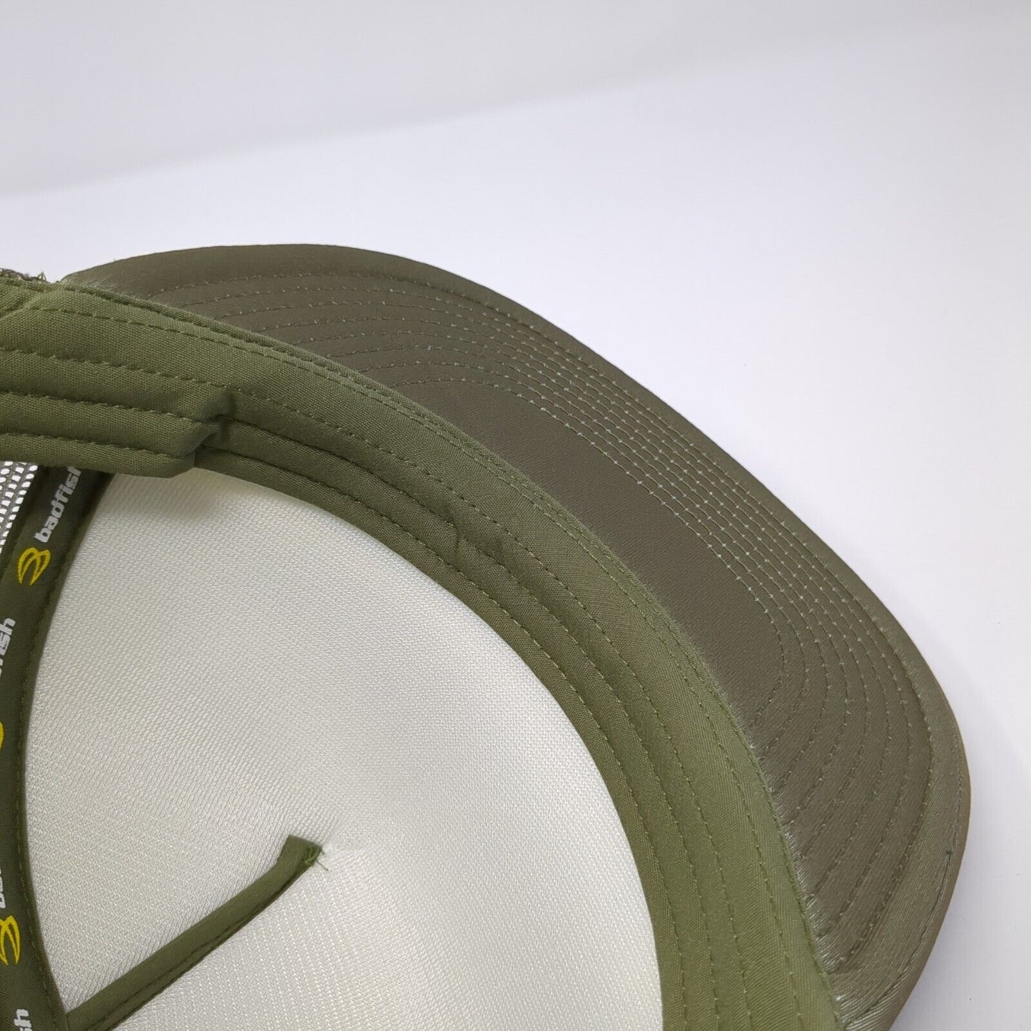 Badfish Snapback Mesh Back Trucker Hat Green One Size Solid Outdoor