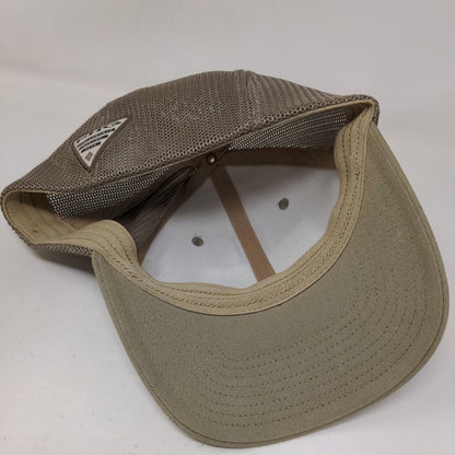 Columbia PHG Game Flag Fitted Mesh Back Trucker Hat Tan S/M 6 Panel