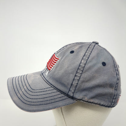 USA American Flag Strapback Hat Blue One Size Adjustable Vent Holes