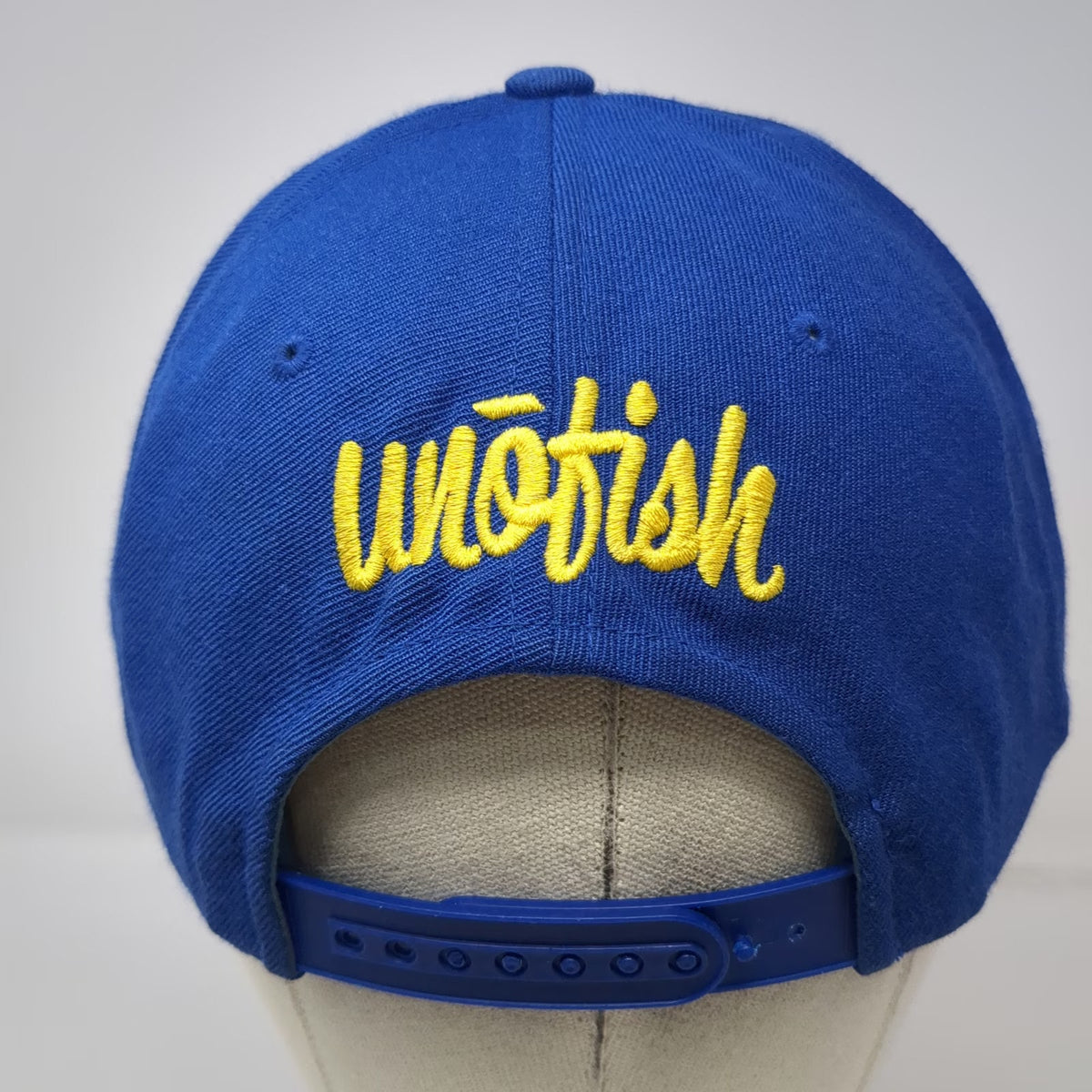Yupoong Snapback Blue Hat One Size Unofish Logo Green Underbrim Acrylic Wool