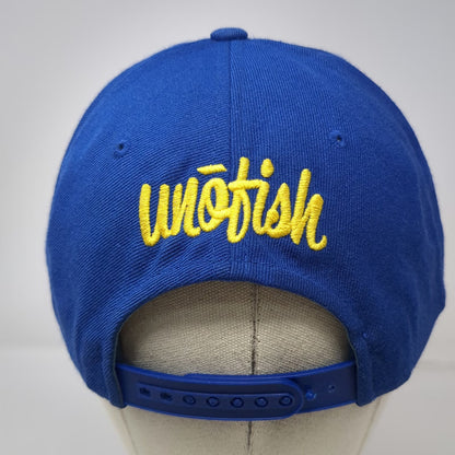 Yupoong Snapback Blue Hat One Size Unofish Logo Green Underbrim Acrylic Wool