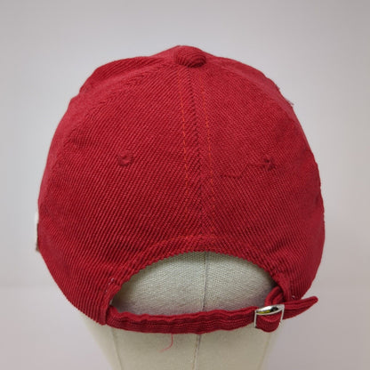 LA Los Angeles Slideback Hat Red One Size Adjustable Embroidered Corduroy