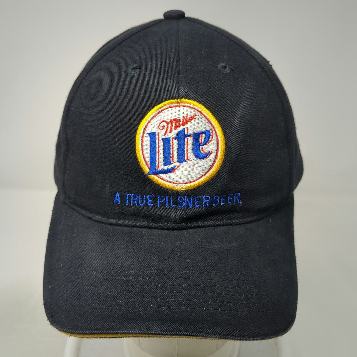Miller Lite Beer Embroidered Baseball Cap Black One Size Cotton Slideback Hat
