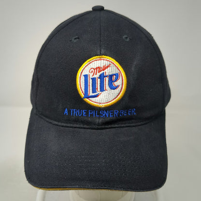 Miller Lite Beer Embroidered Baseball Cap Black One Size Cotton Slideback Hat