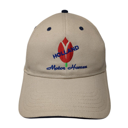 Holland Motor Homes Strapback Hat Tan One Size Adjustable Embroidered Otto