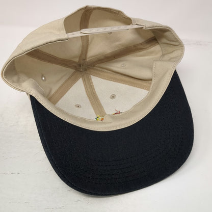 K-Products Snapback Hat Beige Black One Size DEKALB Seed Winged Corn Logo Cap