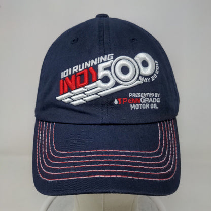 Indy 500 Men's Slideback Hat Blue OSFA 101st Running Embroidered Logo 2017