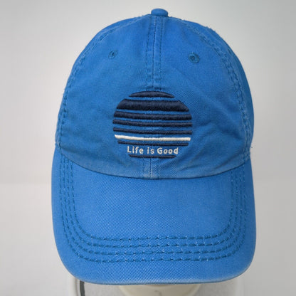Life Is Good Slideback Hat Blue One Size Adjustable Embroidered 6 Panel