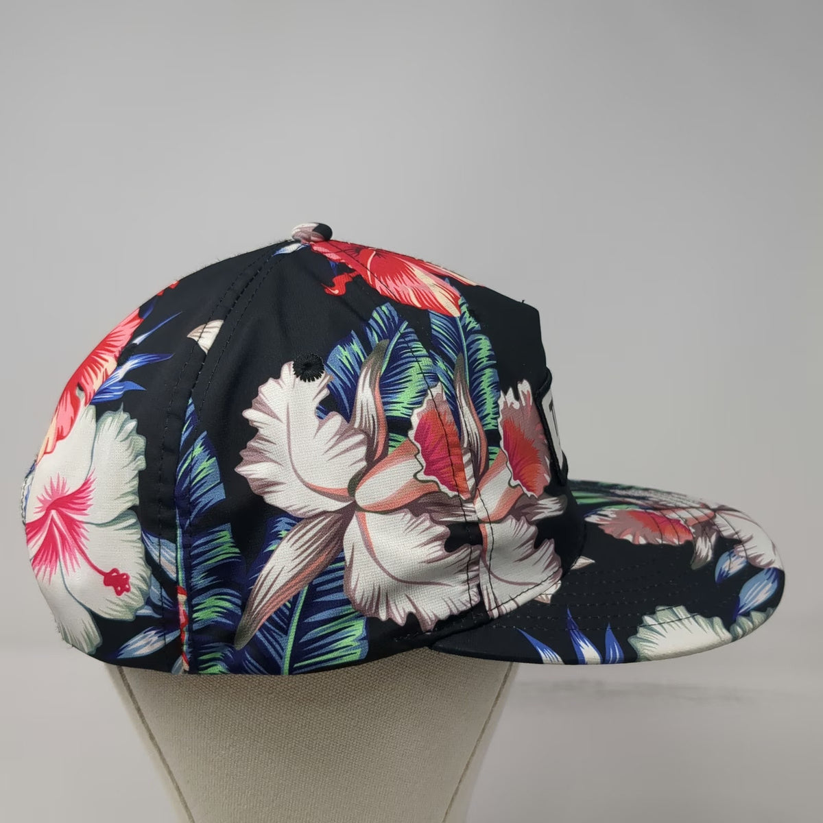 Truly Hard Seltzer 5 Panel Black Tropical Floral Snapback One Size Hat Logo