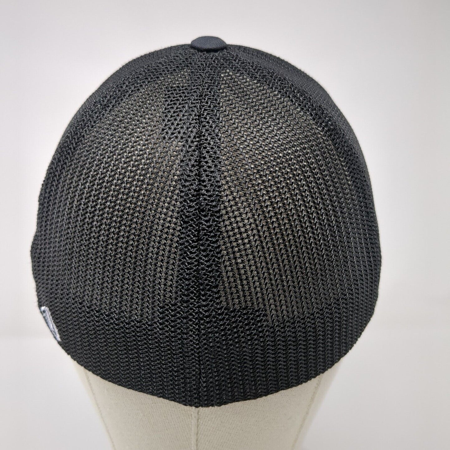 KC Fitted Trucker Hat Black 6 7/8-7 3/8 Pacflex Mesh Back Pacific Headwear