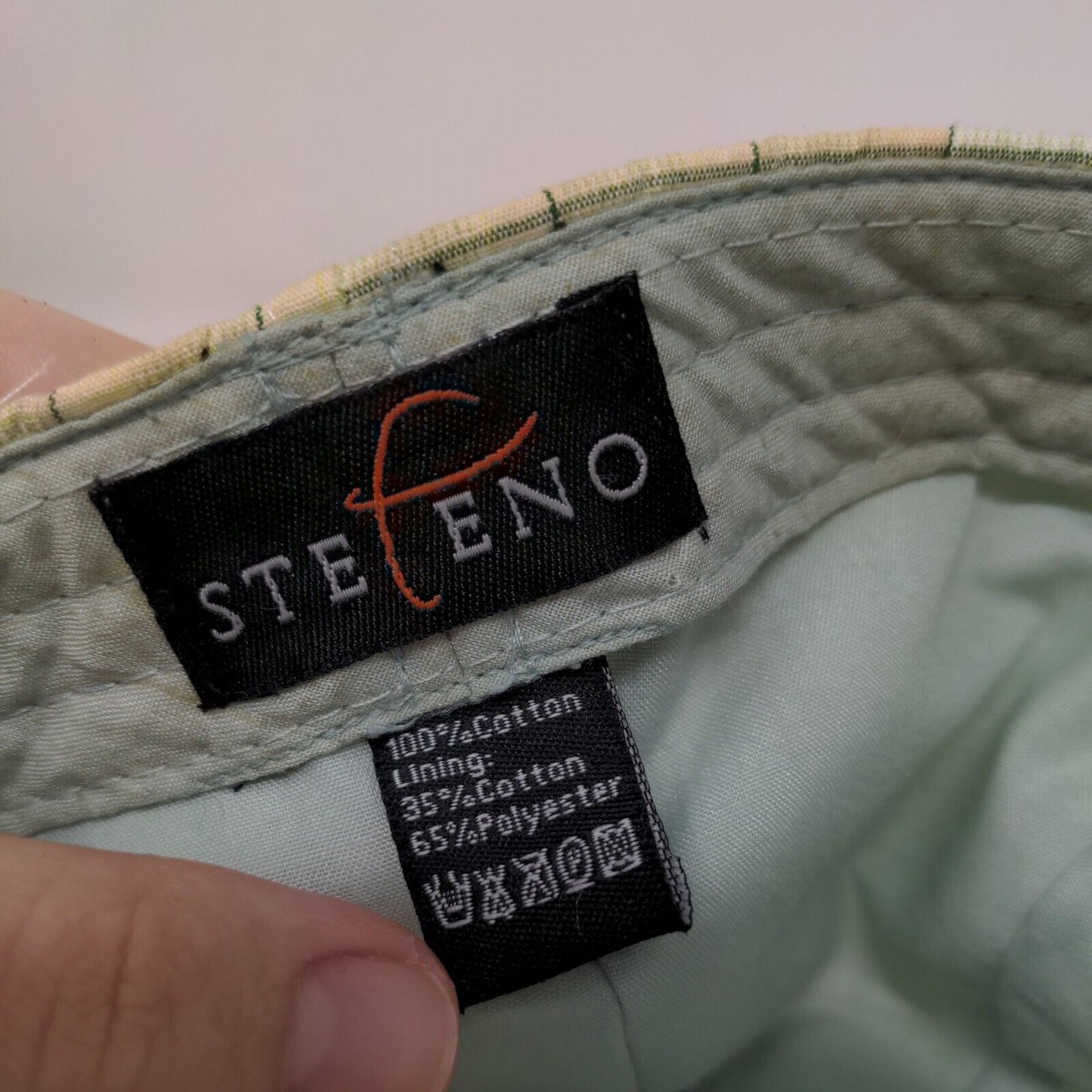 Steeno Men's Cabby Hat Multicolor Check Pattern Size Small Cotton
