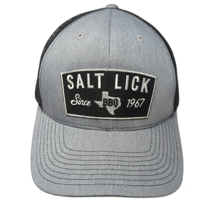 Richardson Trucker Hat Gray One Size Salt Lick BBQ Texas Patch Mesh Snapback